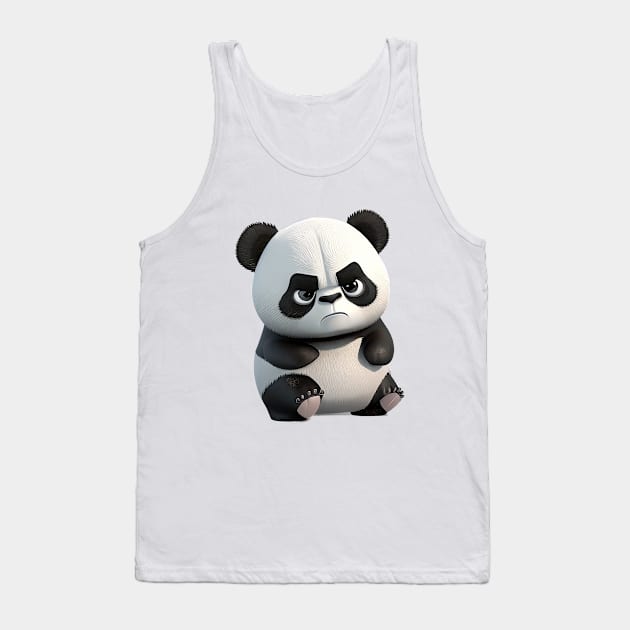 Panda Cute Adorable Humorous Illustration Tank Top by Cubebox